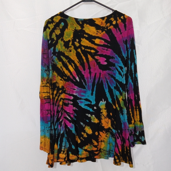 Kathmandu Imports Tie Dye Long Sleeve Tunic Top S/M Boho Hippie Festival - Picture 5 of 10